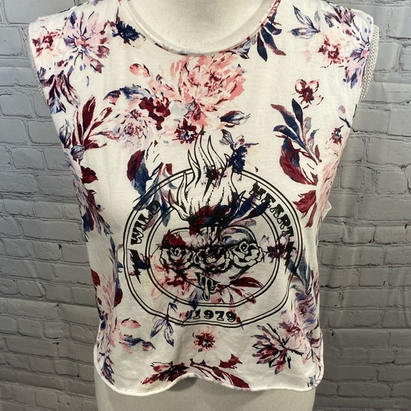 KENDALL & KYLIE Tank Top Cropped Floral Print-Medium - Picture 3 of 4